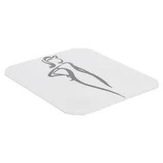 PLAQUE AUTO-ADHESIVE "DAMES" 12,2x14x0,1 CM BLANC ALUMINIUM (1 UNITÉ)