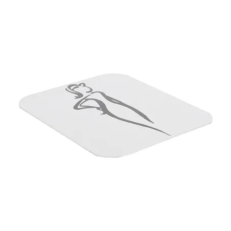 PLAQUE AUTO-ADHESIVE "DAMES"   12,2x14x0,1 CM BLANC ALUMINIUM (1 UNITÉ)