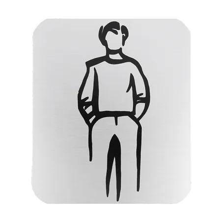 PLAQUE AUTO-ADHESIVE "MESSIEURS"