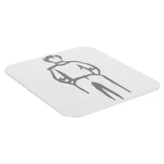 PLAQUE AUTO-ADHESIVE "MESSIEURS" 12,2x14x0,1 CM BLANC ALUMINIUM (1 UNITÉ)