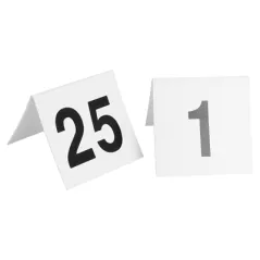 NUMÉROS DE TABLE DU 1 AU 25