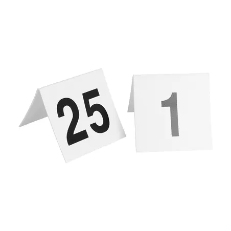 NUMÉROS DE TABLE DU 1 AU 25