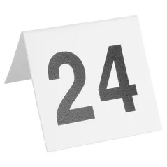NUMÉROS DE TABLE DU 1 AU 25   5x3,6 CM BLANC PVC (1 UNITÉ)