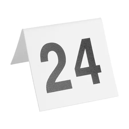 NUMÉROS DE TABLE DU 1 AU 25   5x3,6 CM BLANC PVC (1 UNITÉ)