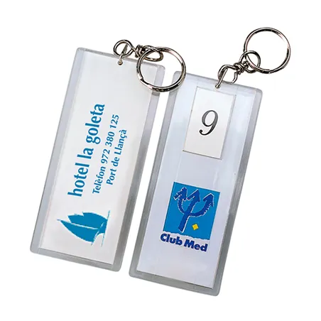 PORTE-CLÉS METHACRYLATE   5,5x12,5 CM TRANSPARENT METACRYLATE (1 UNITÉ)
