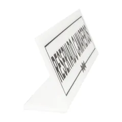 PLAQUE "RESERVADO CAMAREROS"   26x5+5 CM BLANC METACRYLATE (1 UNITÉ)
