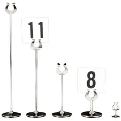 PINCE POUR NUMÉROS DE TABLE   Ø7,2x19,5 (h) CM ARGENTE INOX (1 UNITÉ)