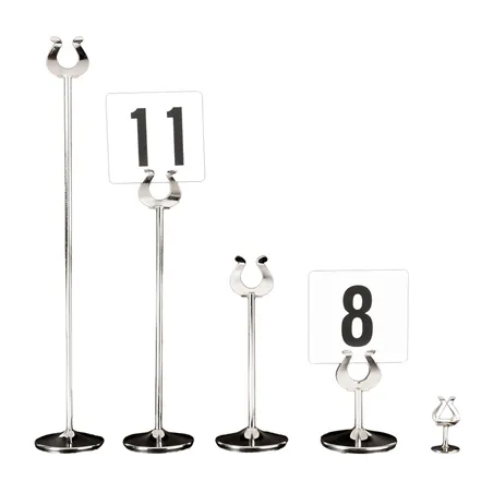 PINCE POUR NUMÉROS DE TABLE   Ø7,2x19,5 (h) CM ARGENTE INOX (1 UNITÉ)