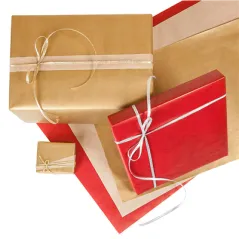 PAPIER CADEAU 100 M  60 G 70 CM OR KRAFT VERGÉ (1 UNITÉ)