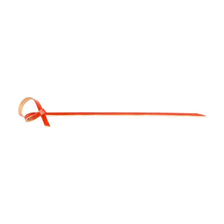 PIQUES "RUBAN" BAMBOO  9 (h) CM ROUGE BAMBOU (100 UNITÉ)