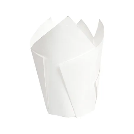 MUFFIN CUPS 'TULIP' 50 G/M2 Ø 3x4,5/6,5 CM BLANC PARCH.INGRAISSABLE (1000 UNITÉ)
