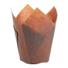 MUFFIN CUPS TULIP  50 G/M2 Ø 5x5,5/8 CM MARRON PARCH.INGRAISSABLE (1000 UNITÉ)