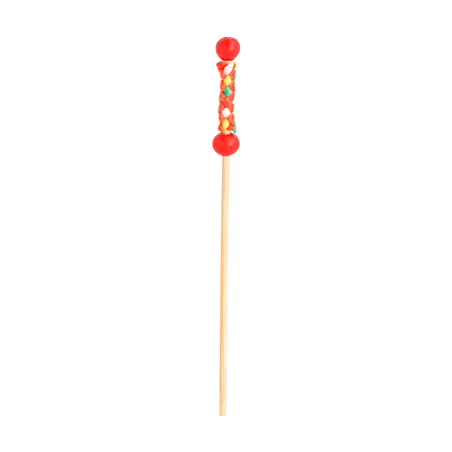 PIQUES "PERLE" BAMBOO  12 (h) CM ROUGE BAMBOU (100 UNITÉ)