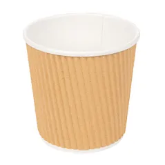GOBELETS BOISSONS CHAUDES DOUBLE PAROI  120 ML - 4 oz 230 + 250 + 18 PE G/M2 Ø6,2/4,5x6 CM MARRON CARTON (1000 UNITÉ)