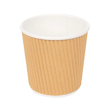 GOBELETS BOISSONS CHAUDES DOUBLE PAROI  120 ML - 4 oz 230 + 250 + 18 PE G/M2 Ø6,2/4,5x6 CM MARRON CARTON (1000 UNITÉ)