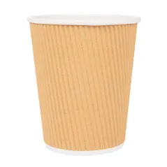 GOBELETS BOISSONS CHAUDES DOUBLE PAROI  240 ML - 8 oz 280 + 250 + 18 PE G/M2 Ø8/5,6x9,2 CM MARRON CARTON (1000 UNITÉ)