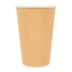 GOBELETS BOISSONS CHAUDES DOUBLE PAROI  480 ML - 16 oz 300 + 250 + 18 PE G/M2 Ø9/6x13,2 CM MARRON CARTON (500 UNITÉ)