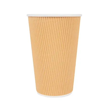 GOBELETS BOISSONS CHAUDES DOUBLE PAROI  480 ML - 16 oz 300 + 250 + 18 PE G/M2 Ø9/6x13,2 CM MARRON CARTON (500 UNITÉ)