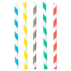PAILLES DROITES À FRANGES PAPER  Ø0,60x20 CM ASSORTI PAPIER (3000 UNITÉ)