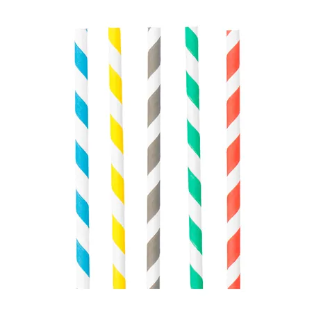 PAILLES DROITES À FRANGES PAPER  Ø0,60x20 CM ASSORTI PAPIER (3000 UNITÉ)