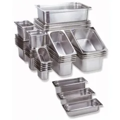 BAC GASTRONOME 1/1 12,5 L 53x32,5x10 CM ARGENTE INOX (1 UNITÉ)