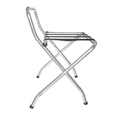 POSE VALISES PLIABLE AVEC DOSSIER ARROW  62x50x69 CM CHROME ACIER (1 UNITÉ)