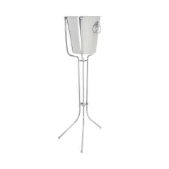 PORTE SEAU AMERICAIN   33x27x76 CM ARGENTE ACIER (1 UNITÉ)