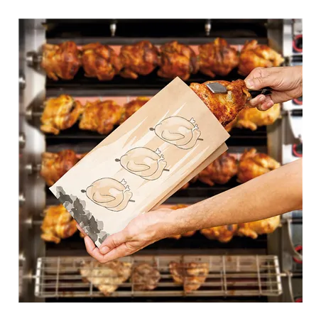 SACS POUR 1 POULET RÔTI  45 G/M2 + 15µ PP 18+5,5x33 CM MARRON KRAFT (500 UNITÉ)