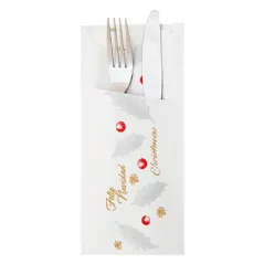 SACHET POUR COUVERTS + SERV.BLANCHE