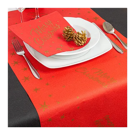 SERVIETTES 'MERRY CHRISTMAS'  55 G/M2 40x40 CM ROUGE AIRLAID (700 UNITÉ)