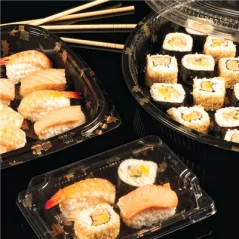 120 U. RÉCIPIENTS + COUVERCLES SUSHI   Ø38x5 CM NOIR PS (120 UNITÉ)