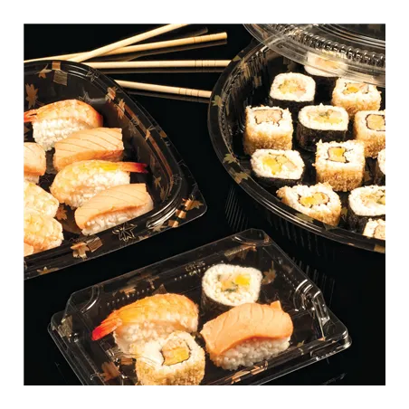 120 U. RÉCIPIENTS + COUVERCLES SUSHI   Ø38x5 CM NOIR PS (120 UNITÉ)