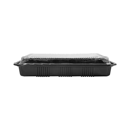 SETS BARQUETTES + COUVERCLES   25x18,3x5,6 CM NOIR PS (300 UNITÉ)