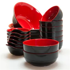 BOLS NOIR/ROUGE ASAMI WARE 2600 ML Ø 25,4x10 CM MÉLAMINE (24 UNITÉ)
