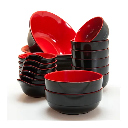 BOLS NOIR/ROUGE ASAMI WARE 2600 ML Ø 25,4x10 CM MÉLAMINE (24 UNITÉ)