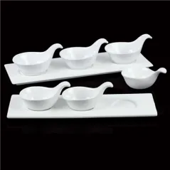 BOLS AVEC ANSE AKALA  10,5x7x5,4 CM BLANC PORCELAINE (12 UNITÉ)