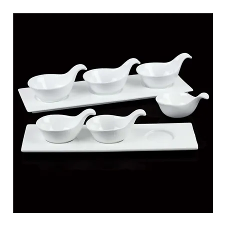 BASE 3 CAVITÉS  34,5x12 CM BLANC PORCELAINE (4 UNITÉ)