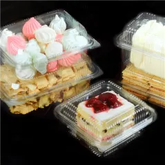 RÉCIPIENTS PÂTISSERIES + COUVERCLE  500 ML 11,5x15,3x9 CM TRANSPARENT RPET (800 UNITÉ)