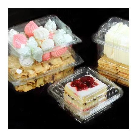 RÉCIPIENTS PÂTISSERIES + COUVERCLE  500 ML 11,5x15,3x9 CM TRANSPARENT RPET (800 UNITÉ)