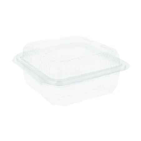 RÉCIPIENTS PÂTISSERIES + COUVERCLE  600 ML 14x14x7,2 CM TRANSPARENT RPET (700 UNITÉ)
