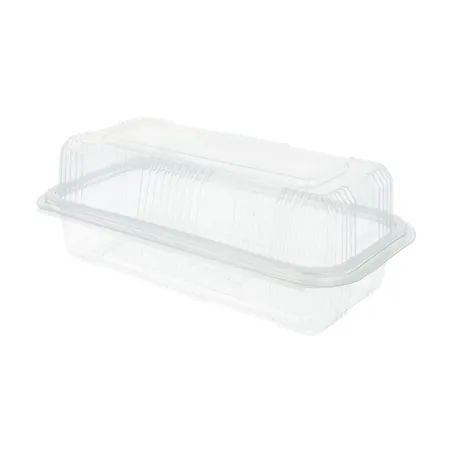RÉCIPIENTS PÂTISSERIES + COUVERCLE  750 ML 10,8x20,5x7,5 CM TRANSPARENT RPET (600 UNITÉ)