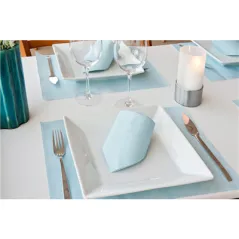 SETS DE TABLE 'DRY COTTON' 55 G/M2 30x40 CM TURQUOISE AIRLAID (800 UNITÉ)
