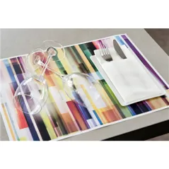 SETS DE TABLE OFFSET 'VÉRTIGO' 70 G/M2 31x43 CM QUADRICHROMIE CELLULOSE (2000 UNITÉ)