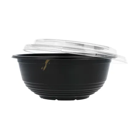 BOLS + COUVERCLES  450 ML Ø 15x6 CM NOIR PP (600 UNITÉ)
