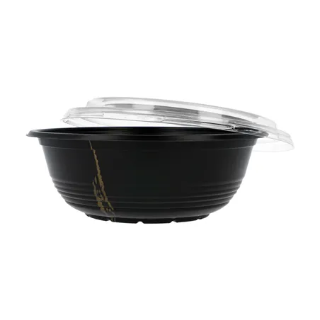 BOLS + COUVERCLES  700 ML Ø 17x6,1 CM NOIR PP (500 UNITÉ)