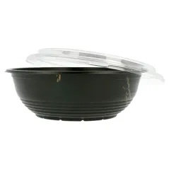 BOLS + COUVERCLES  900 ML Ø 18,6x6,1 CM NOIR PP (400 UNITÉ)