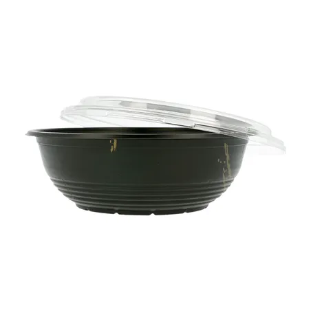 BOLS + COUVERCLES  900 ML Ø 18,6x6,1 CM NOIR PP (400 UNITÉ)