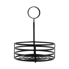 BASKET CONDIMENTS   Ø 15,5x20 CM NOIR ACIER (1 UNITÉ)