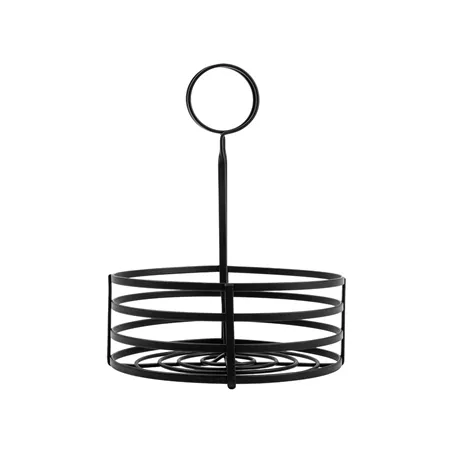 BASKET CONDIMENTS   Ø 15,5x20 CM NOIR ACIER (1 UNITÉ)