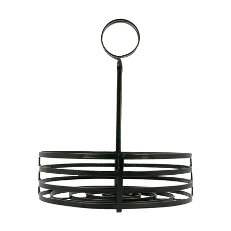 BASKET CONDIMENTS   Ø 20x20 CM NOIR ACIER (1 UNITÉ)